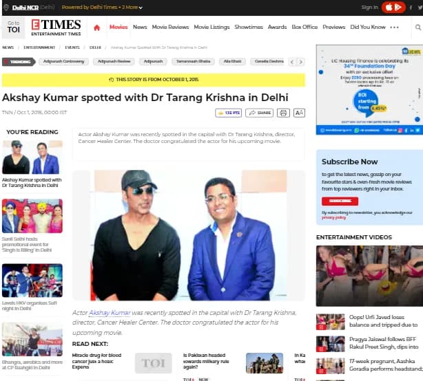 Akshay Kumar spotted with Dr Tarang Krishna in Delhi