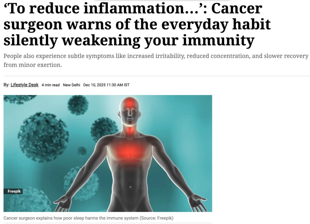 ‘To reduce inflammation…’: Cancer surgeon warns of the everyday habit silently weakening your immunity